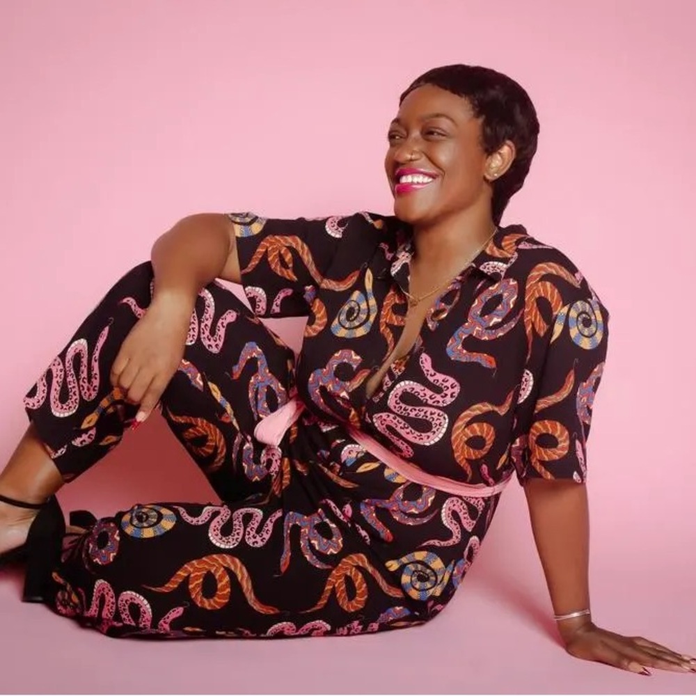 FARM Rio Snake Print Cropped-Length Jumpsuit